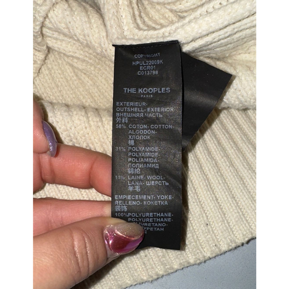 The Kooples Beige Wool Blend Sweater Ecru Knit Size M - Picture 3 of 8